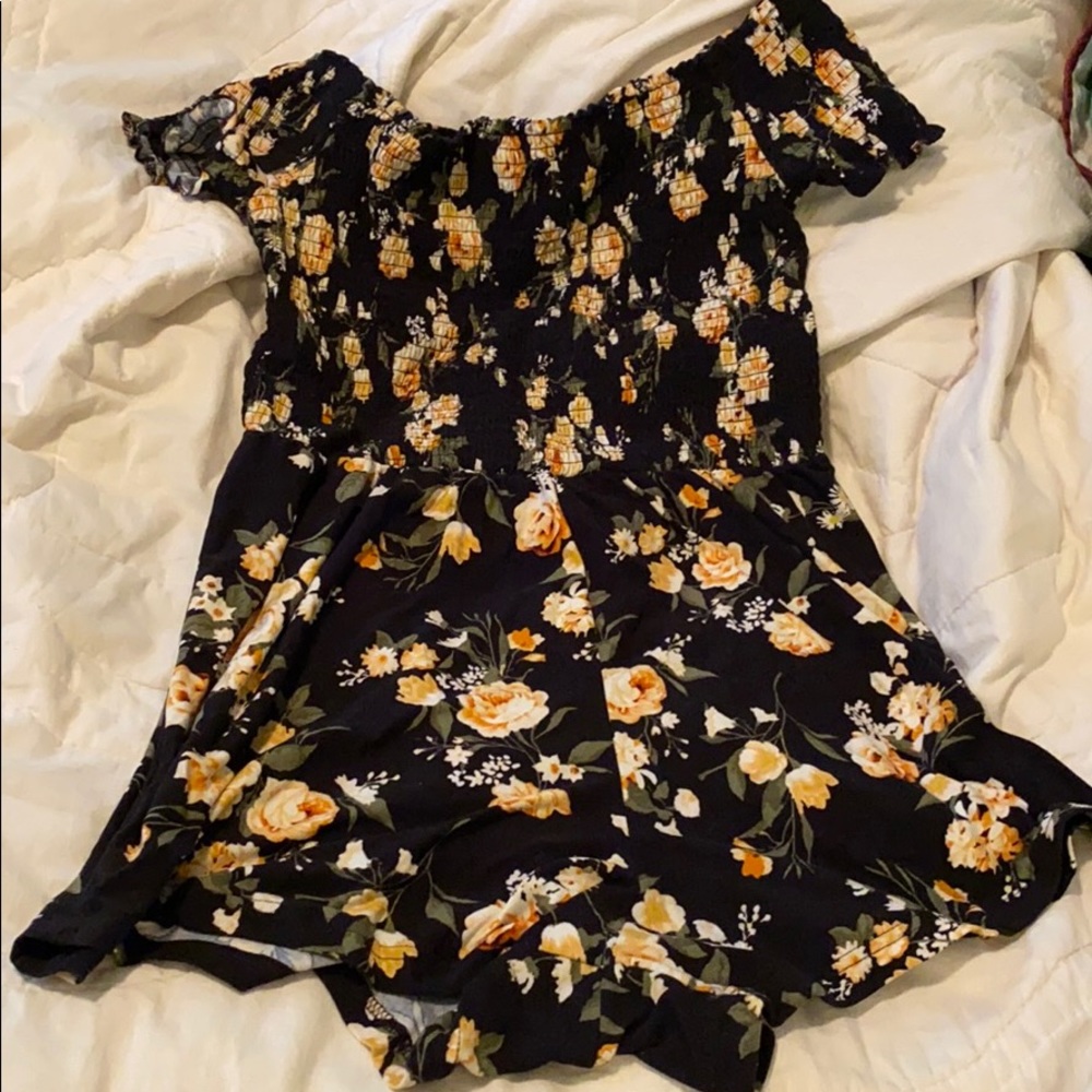 Black Floral Romper